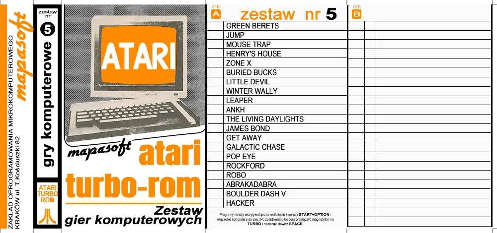 Okładka kasety - MapaSoft Turbo ROM zestaw 5
