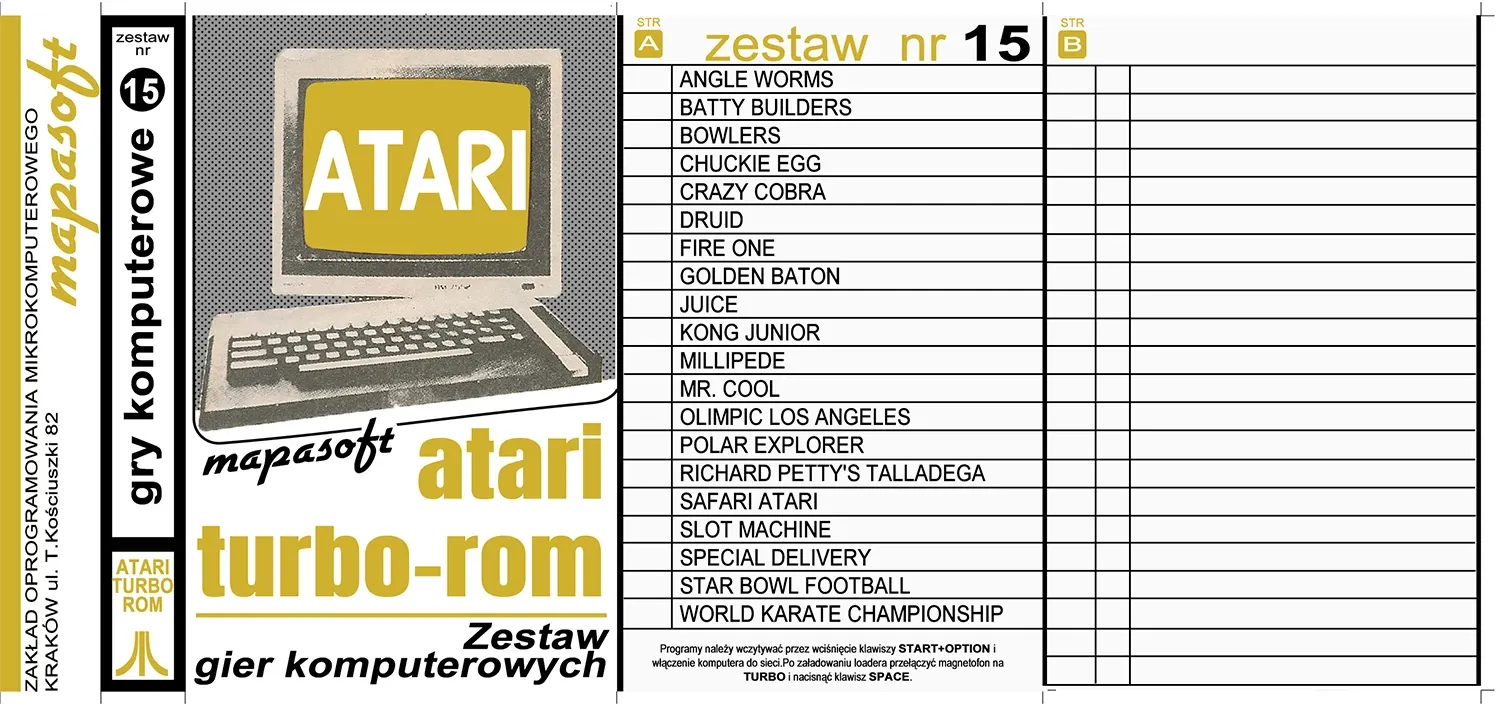 Okładka kasety - MapaSoft Turbo ROM zestaw 15