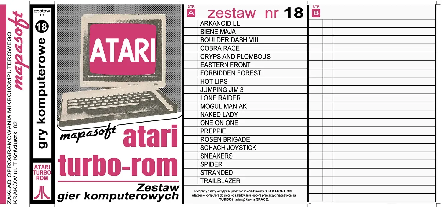 Okładka kasety - MapaSoft Turbo ROM zestaw 18