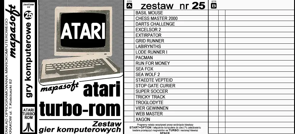 Okładka kasety - MapaSoft Turbo ROM zestaw 25