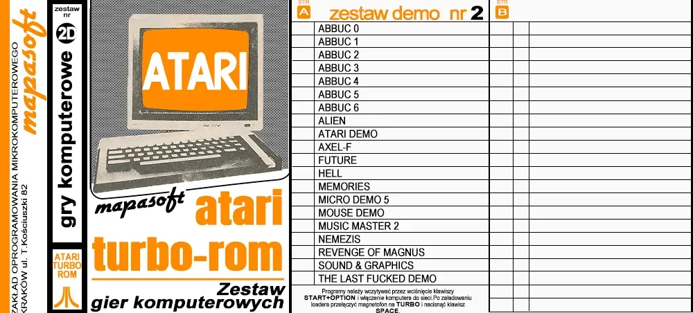 Okładka kasety - MapaSoft Turbo ROM zestaw 32